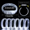 BUĞZ Beyaz-gümüş Led Işıklı Baskı Yapılabilen Pilli Bileklik Bilezik 1,5 Cm Genişlik