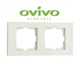 Beyaz İkili Çerçeve Grano - Priz ve Anahtar İçin Uyumlu Çerçeve