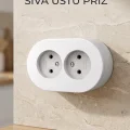 BUĞZ Beyaz İkili Sıva Üstü Dekoratif Topraklı Elektrik Prizi