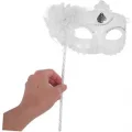  Beyaz Işıltılı Tutmalı Fotoğraf Çekimi Maskesi