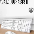  Beyaz Kablosuz Klavye Fare Seti Kablosuz Fare USB Alıcı PC Uyumlu