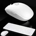  Beyaz Kablosuz Klavye Fare Seti Kablosuz Fare USB Alıcı PC Uyumlu