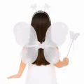  Beyaz Kelebek Kız Seti – 50 cm Kelebek Kanadı, Taç ve Asa