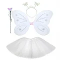 BUĞZ Beyaz Kelebek Kostümü - Beyaz Kelebek Kostüm Aksesuar Seti 4 Parça