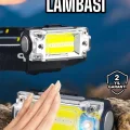 BUĞZ Beyaz Led Işık Sensörlü Kafa Lambası Lityum Batarya Led El Fenerli Şarjlı - BUĞZ