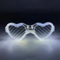 BUĞZ Beyaz LED Işıklı Kalp Gözlük – 3 Modlu