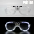 BUĞZ Beyaz Led Işıklı Parti Gözlüğü - Neon Glow Şerit Gözlük 3 Modlu