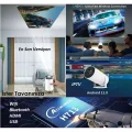 BUĞZ Beyaz LED projeksiyon cihazı HD çözünürlük 2000:1 kontrast 200 ansilümen wifi bluetooth