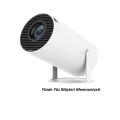 BUĞZ Beyaz LED projeksiyon cihazı HD çözünürlük 2000:1 kontrast 200 ansilümen wifi bluetooth