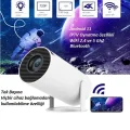 BUĞZ Beyaz LED projeksiyon cihazı HD çözünürlük 2000:1 kontrast 200 ansilümen wifi bluetooth