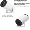 BUĞZ Beyaz LED projeksiyon cihazı HD çözünürlük 2000:1 kontrast 200 ansilümen wifi bluetooth