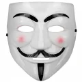BUĞZ Beyaz Pembe Yanaklı V For Vendetta Maskesi