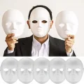 BUĞZ Beyaz Renk Boyanabilir Anonim Tam Yüz Cosplay Maske 24x18 cm