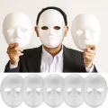 BUĞZ Beyaz Renk Boyanabilir Anonim Tam Yüz Cosplay Maske 24x18 cm