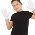 BUĞZ Beyaz Renk Çocuk Boy Likralı Pandomim Eldiveni Bx40