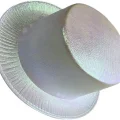 BUĞZ Beyaz Renk Işıltılı Hologram Kumaş Kaplama Fötr Silindir Şapka Yetişkin Boy