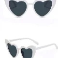 BUĞZ Beyaz Renk Kalp Şekilli Parti Gözlüğü