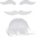  Beyaz Renk Kendinden Yapışkanlı Takma Sakal Bıyık ve Kaş Seti
