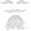  Beyaz Renk Kendinden Yapışkanlı Takma Sakal Bıyık ve Kaş Seti
