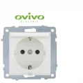  Beyaz Topraklı Kapaklı Priz Çerçevesiz Grano - Priz ve Anahtar İçin Uyumlu Çerçeve