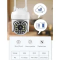 BUĞZ Beyaz wifi kontrollü 1080p HD 2MP 360 derece video kamera SD kart girişli çift LED MP4