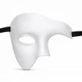 BUĞZ Beyaz Yarım Erkek Maske – Phantom Parti & Balo Maskesi