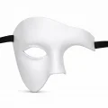 BUĞZ Beyaz Yarım Erkek Maske – Phantom Parti & Balo Maskesi