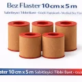 BUĞZ Bez Flaster 10 cm x 5 m Sabitleyici Tıbbi Bant Kahverengi Bez Flaster Güçlü Yapışkanlı 5 Adet