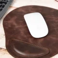 Bileklikli Deri Mouse Pad Antik Koyu Kahve