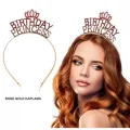  Birthday Princess Kristal Taç – Rose Gold Kaplama