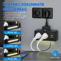 BUĞZ Bkl-502 Akım Korumalı 2li Priz 2 Usb Ve 2 Type-c Çıkış 4000w Hızlı Şarj Duvar Tipi Dokunmatik Led Aydınlatmalı