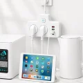 BUĞZ Bkl-502 Akım Korumalı 2li Priz 2 Usb Ve 2 Type-c Çıkış 4000w Hızlı Şarj Duvar Tipi Dokunmatik Led Aydınlatmalı
