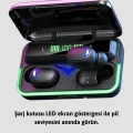 BUĞZ Bluetooth 5.1 Oyuncu Kulaklığı LED Ekranlı Powerbank Kulaklık