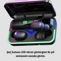 BUĞZ Bluetooth 5.1 Oyuncu Kulaklığı LED Ekranlı Powerbank Kulaklık - BUĞZ