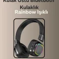 BUĞZ Bluetooth 5.3 Rainbow Işıklı Kulak Üstü Kablosuz Kulaklık - BUĞZ