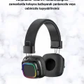 BUĞZ Bluetooth 5.3 Rainbow Işıklı Kulak Üstü Kablosuz Kulaklık Yeni Nesil - BUĞZ