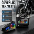 BUĞZ Bluetooth 5.4 İntercom ve Alarmlı Disk Kilidi Seti Güçlü Ses ve Güvenlik