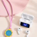 BUĞZ Bluetooth 5.4 Kablosuz Kulaklık Pembe Askılı Analog Charm Saat İkili Set - BUĞZ