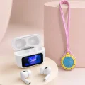 BUĞZ Bluetooth 5.4 Kablosuz Kulaklık Pembe Askılı Analog Charm Saat İkili Set - BUĞZ