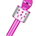 BUĞZ Bluetooth Bağlantılı Kablosuz Karaoke Mikrofonlu Pembe Renkli Hoparlörlü Ses Sistemi