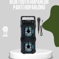 BUĞZ Bluetooth Bağlantılı LED Işıklı Taşınabilir Hoparlör – 1200 mAh Şarjlı, FM Radyolu