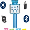 BUĞZ Bluetooth bağlantılı mavi çocuk mikrofonu dahili hoparlör usb tf kart destekli ses efektli