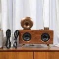 BUĞZ Bluetooth Hoparlör Ahşap Klasik Retro Gramofon Bluetooth Müzik Kutusu - BUĞZ