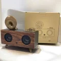 BUĞZ Bluetooth Hoparlör Ahşap Klasik Retro Gramofon Bluetooth Müzik Kutusu - BUĞZ
