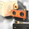 BUĞZ Bluetooth Hoparlör Ahşap Klasik Retro Gramofon Bluetooth Müzik Kutusu - BUĞZ