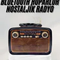 BUĞZ Bluetooth Hoparlör Ahşap Renk Vintage Işıklı Nostaljik Radyo Fm Ahşap Görünümlü - BUĞZ