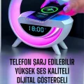 BUĞZ Bluetooth Hoparlör Dijital Göstergeli Wireless Şarj RGB Işıklı - BUĞZ