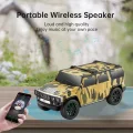 BUĞZ Bluetooth hoparlör jeep araba tasarımlı haki renk 8 watt TWS müzik çalar FM radyo USB SD kart