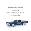 BUĞZ Bluetooth hoparlör retro araba tasarımlı 10W mavi FM USB TWS 3 saat dinleme süresi