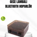 BUĞZ Bluetooth Hoparlörlü Gece Lambası Dijital Saat ve Ambiyans Işığı Çok Amaçlı